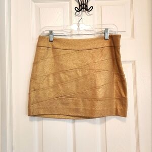 NWT Express Gold Sparkly Mini Skirt Size 6